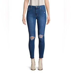 NEW! JOES JEANS FLAWLESS Distressed Knee Ankle Skinny Womens NWT Size 28 Blue